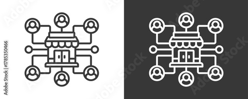 Business Network Icon Set Vector Collection Isolated In Black And White