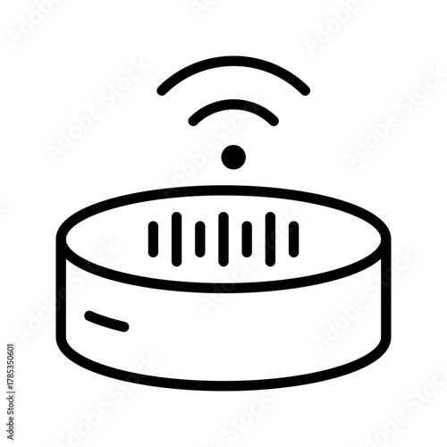 Outline voice assistant speaking AI command line art
