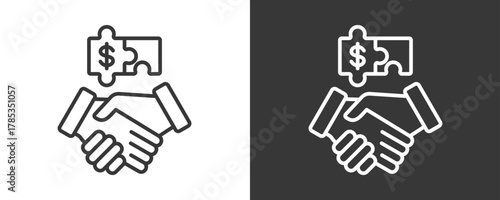 Business Partnership Icon Set Vector Collection Isolated In Black And White