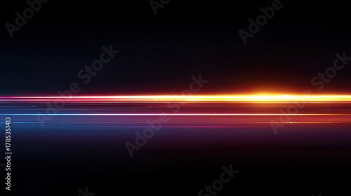 Vibrant Light Trails on Dark Background Creating Dynamic and Modern Abstract Visual for Inspirational and Artistic Uses