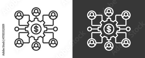 Business Integration Icon Set Vector Collection Isolated In Black And White