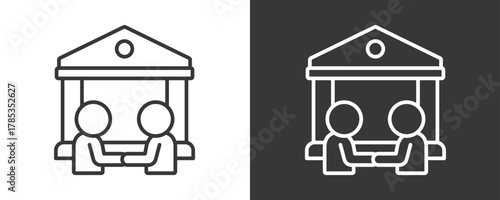 Merger Icon Set Vector Collection Isolated In Black And White
