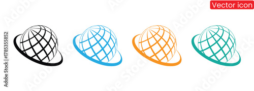 Go green with earth icon symbolizing environmental awareness,World globe icon. Abstract wire frame geometric planet earth logo, linear global worldwide network symbol, modern round web sign.