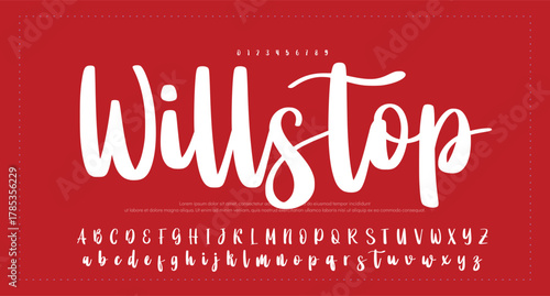 Signature Font Uppercase Lowercase And Number. Script Font Calligraphy Logotype elegant Font Type Font lettering handwritten. vector illustration  