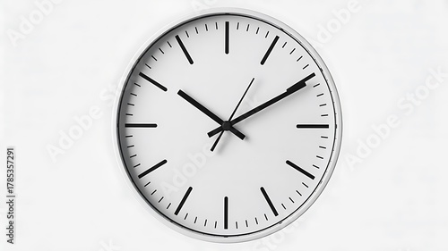 Wallpaper Mural Minimalist wall clock on white background showing time concept and punctuality
 Torontodigital.ca