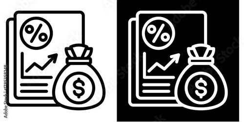 Profit And Loss  Icon Set White Style Collection