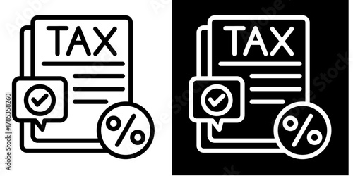 Tax Review  Icon Set White Style Collection