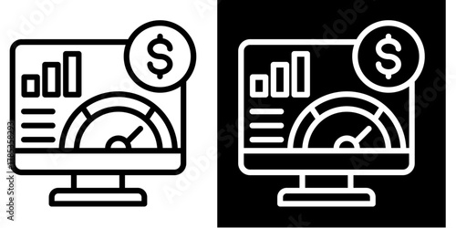Kpi Metrics  Icon Set White Style Collection