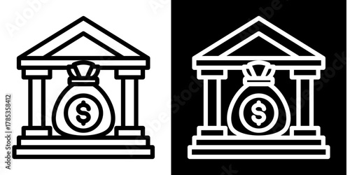 Treasury Operations  Icon Set White Style Collection