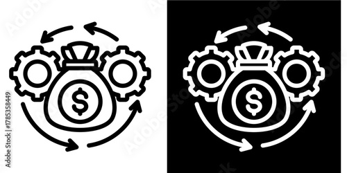 Capital Allocation  Icon Set White Style Collection