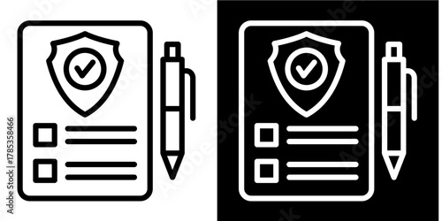 Policy Enforcement  Icon Set White Style Collection