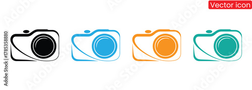 Camera icon set camera photo snapshot capture photograph shutter flash digital app modern minimalist symbol,Modern colorful camera icons photography studio equipment,
