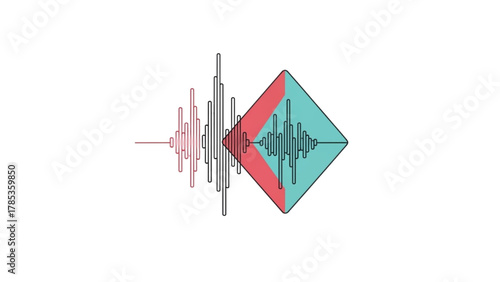 Sound Waves Meeting in a Diamond Shape Innovative Audio Concept Visualized