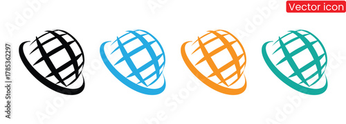 Go green with earth icon symbolizing environmental awareness,World globe icon. Abstract wire frame geometric planet earth logo, linear global worldwide network symbol, modern round web sign.