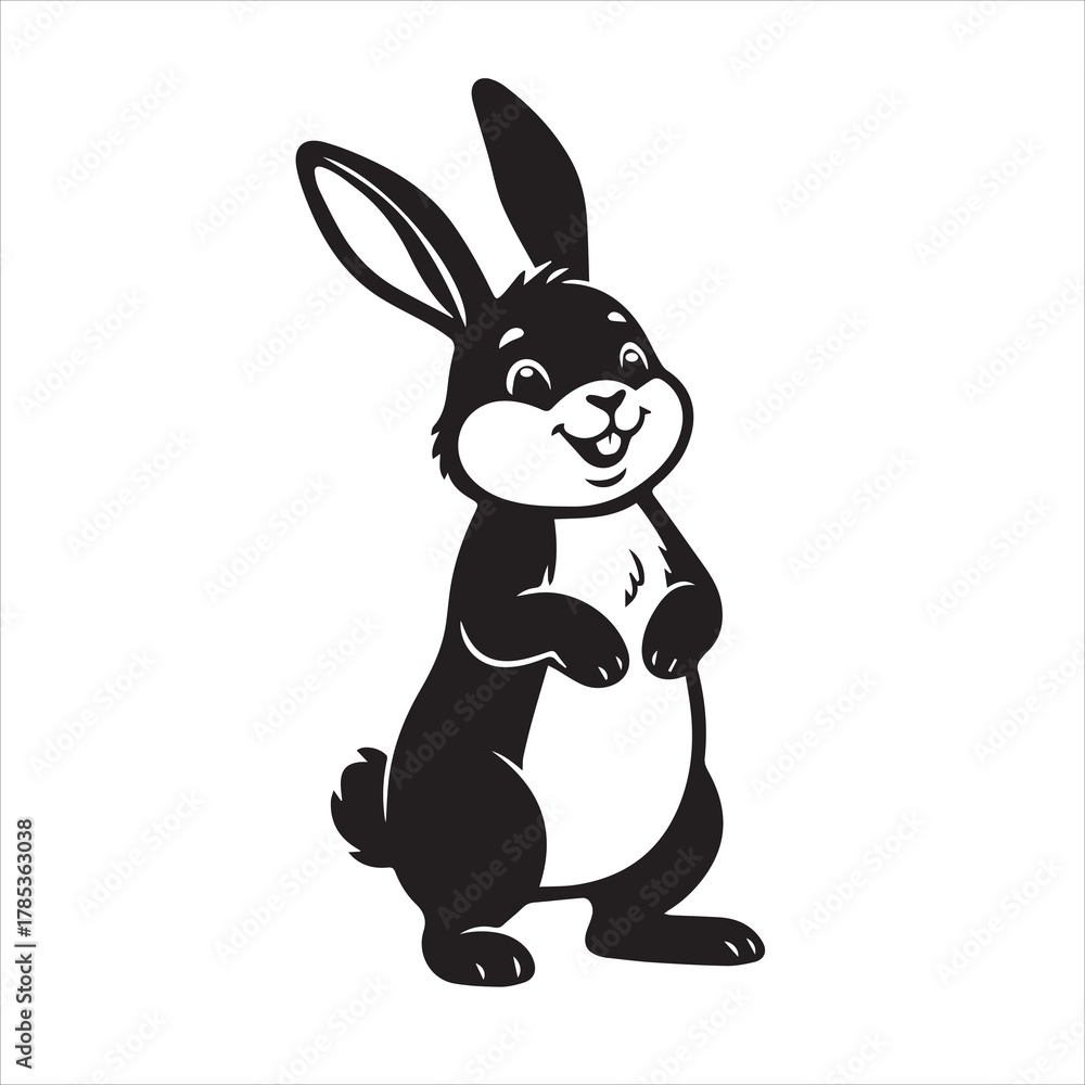 Obraz premium Happy Rabbit vector in white backgrount
