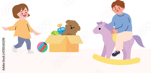 Children Playing with Toys indoor