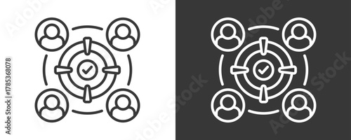 Target Icon Set Vector Collection Isolated In Black And White
