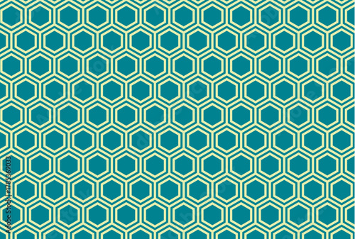 青と黄色の亀甲模様