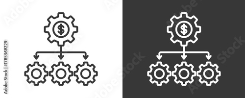 Diversification Icon Set Vector Collection Isolated In Black And White
