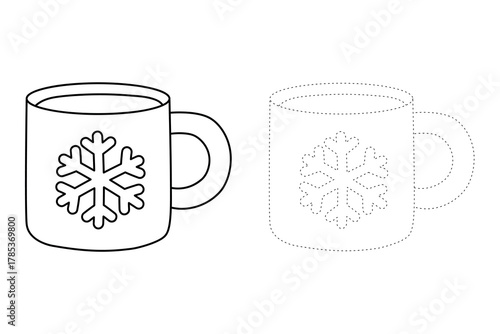 Hot chocolate drink autumn winter seasons coloring pages for kids