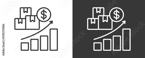 Profit Icon Set Vector Collection Isolated In Black And White