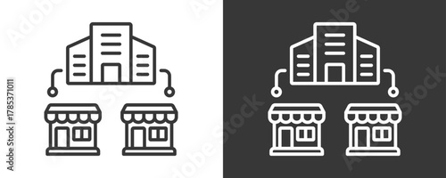 Franchise Icon Set Vector Collection Isolated In Black And White