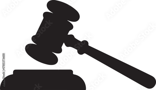 Judge hammer silhouette vector, Judge gavel icon black vector illustration