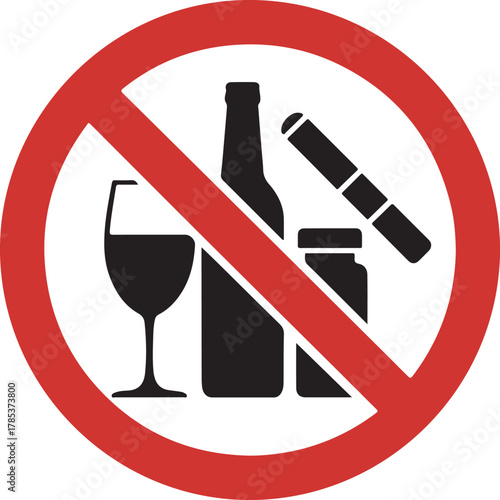No drugs and alcohol sign