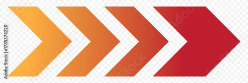 Dynamic Red Arrow Symbol Vector. Forward Motion, Speed, Progress and Direction Icon Design. Moving arrows icon. blend effect, pointer, speed direction, road caution, military, navigation sign. EPS 10.