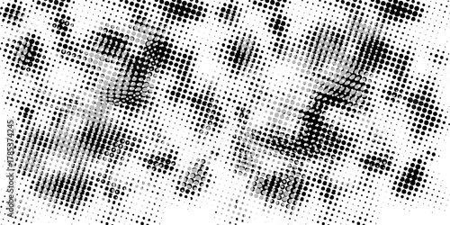 Halftone Square Pixels Pattern. Faded Shade Background. Grid Gradation BG. Black Screentone Diffuse Background. Overlay Texture. Abstract Pattern for Design Comic Prints. Vector Illustration.