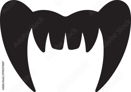 Vector illustration of vampire teeth black silhouette for Halloween design