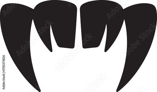 Vector illustration of vampire teeth black silhouette for Halloween design