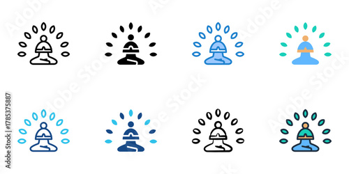Reiki icon set multiple style collection 
