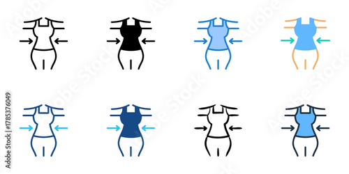 Body contouring icon set multiple style collection 
