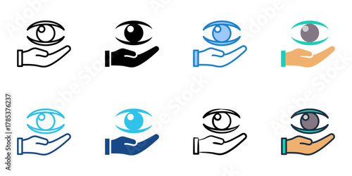 Eye care icon set multiple style collection 
