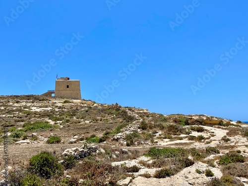 Watchtower on a Sunny Hill in Malta