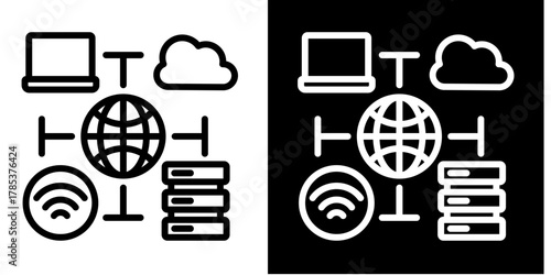 Infrastructure  Icon Set White Style Collection
