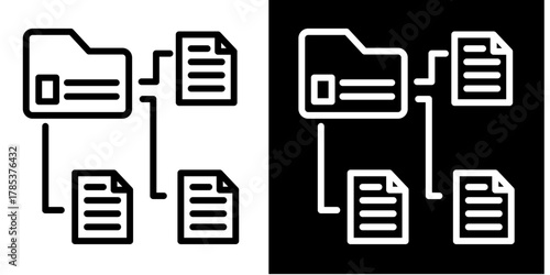 Data Classification  Icon Set White Style Collection
