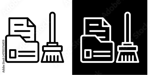 Data Cleaning  Icon Set White Style Collection
