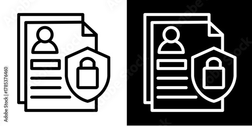 Data Security  Icon Set White Style Collection
