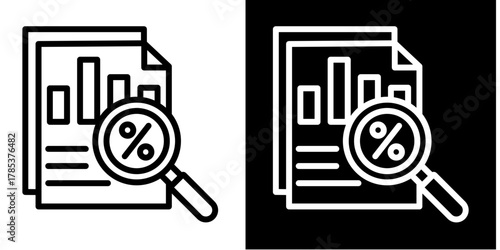 Data Analysis  Icon Set White Style Collection
