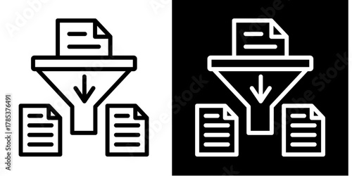 Data Extraction  Icon Set White Style Collection
