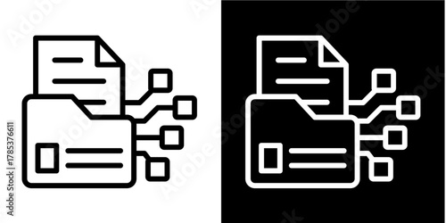 Data Transformation  Icon Set White Style Collection
