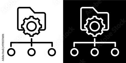 Data Architecture  Icon Set White Style Collection
