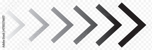 Acceleration arrow icon, turn sign, speed - stock vector. Pointer, speed direction, road caution, military, navigation Black of a sign Dynamic moving arrow. EPS 10.