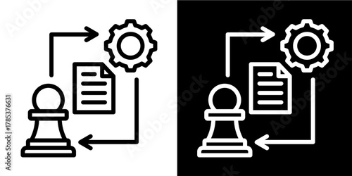 Data Strategy  Icon Set White Style Collection
