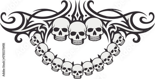 gothic vector art, horror motif, fantasy ink illustration, dark silhouette, rebellious death theme, bold composition