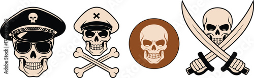 crossed bones and swords, black silhouette illustration, gothic danger art, Halloween rebel concept pack