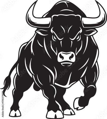 bull on white background