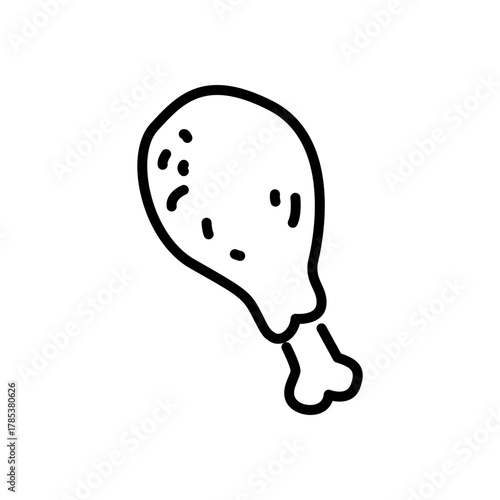 fried chicken icon vector, line style icon